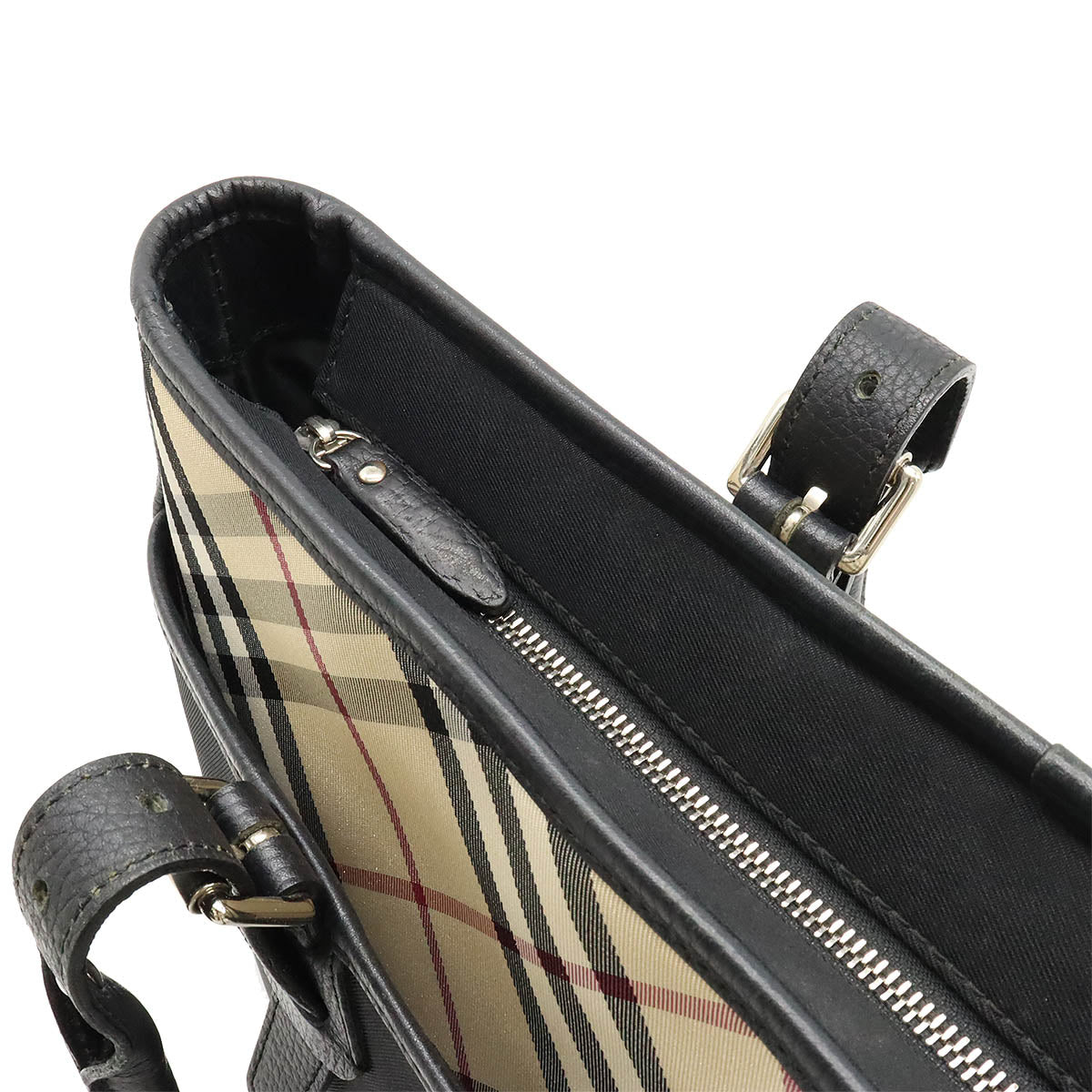 Burberry Nova Check Nylon Canvas Leather Briefcase