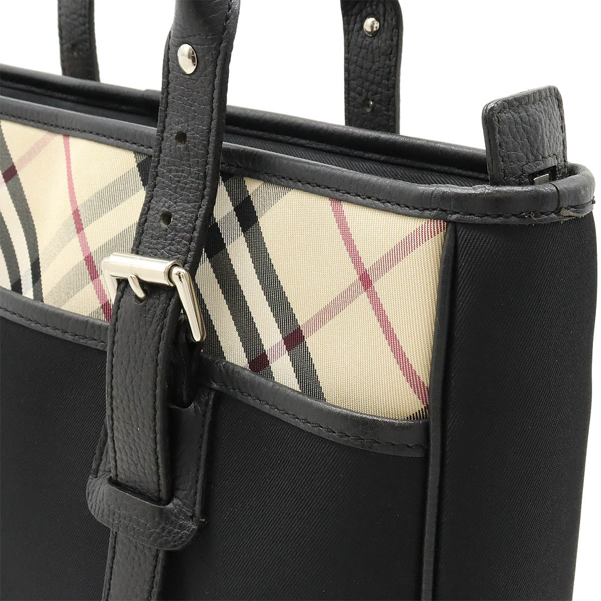 Burberry Nova Check Nylon Canvas Leather Briefcase