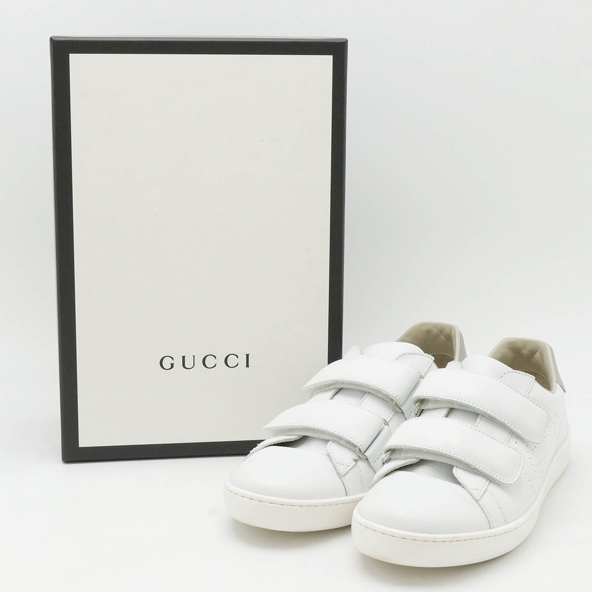 Gucci Velcro Sneakers White Grey #36