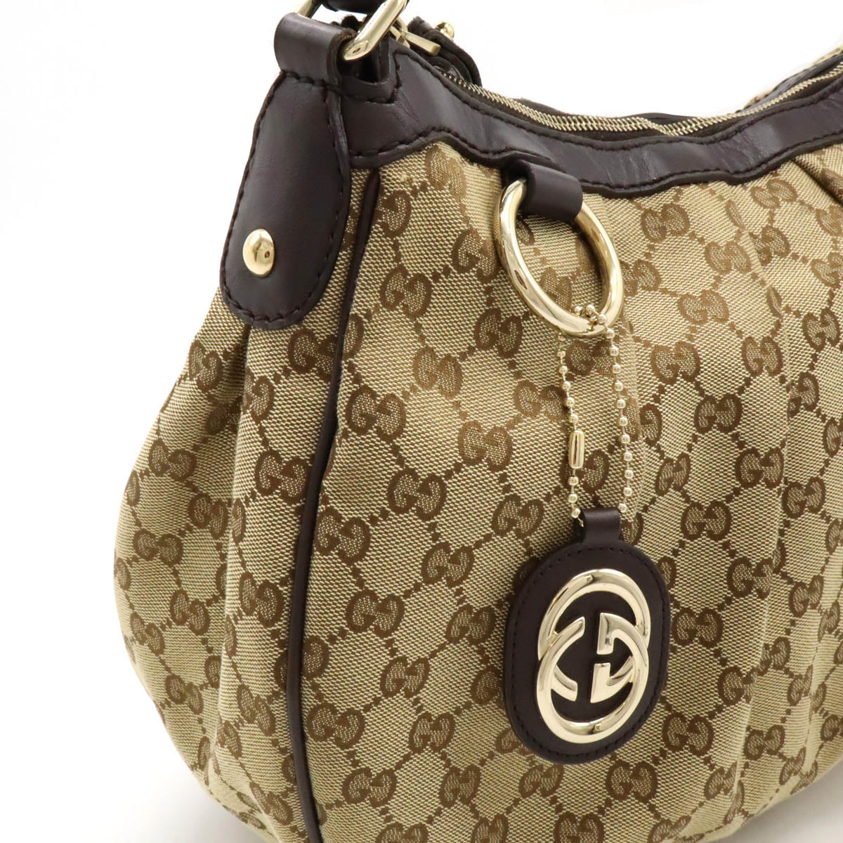 Gucci Sukey GG Canvas Leather Shoulder Bag 232955