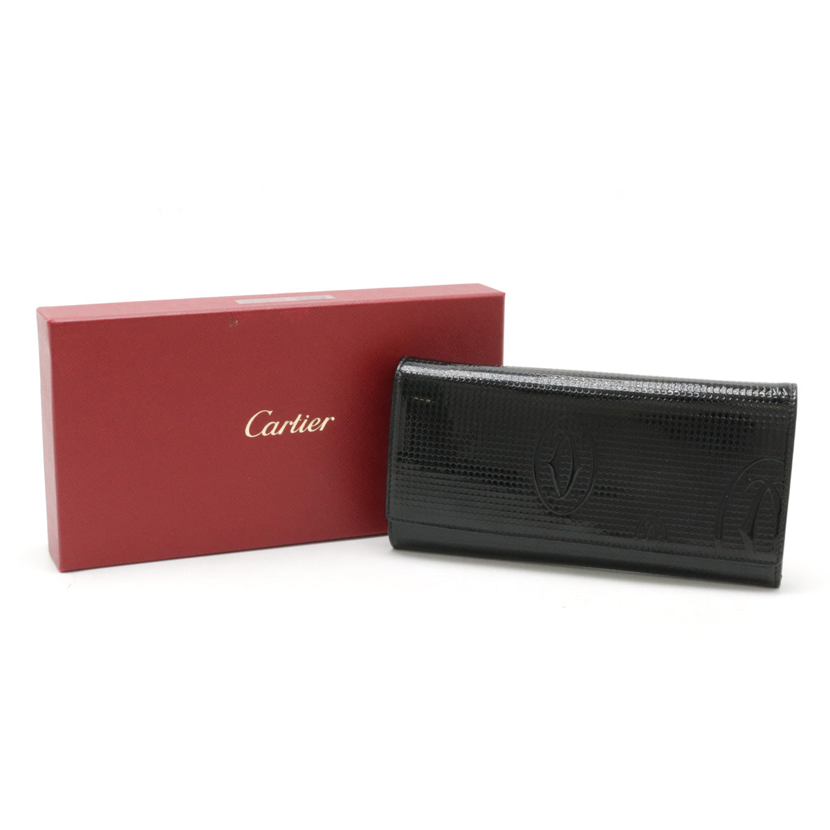 Cartier Patent Leather Happy Birthday Long Wallet L3001240 in Great Condition