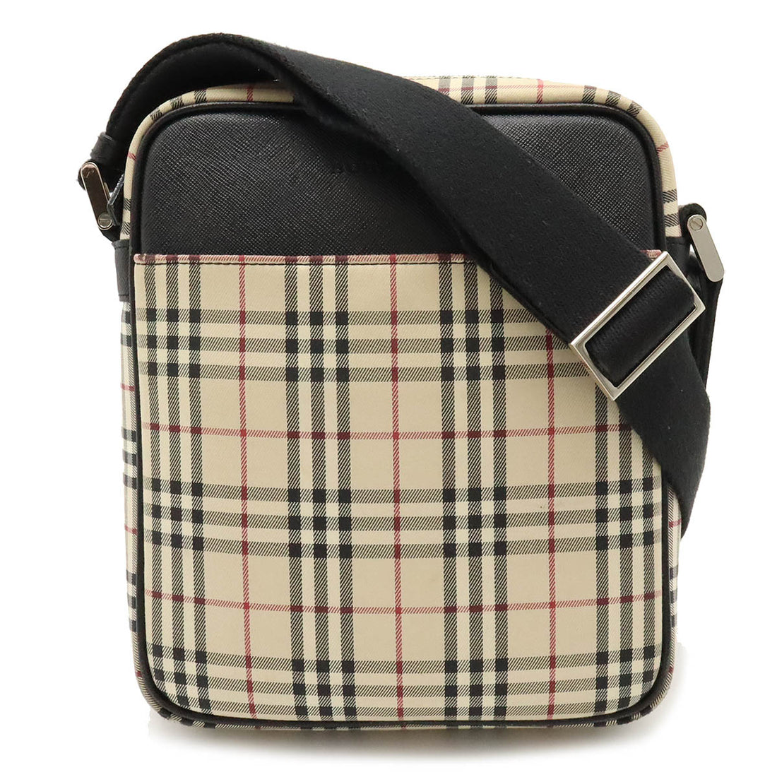 Burberry Nova Check Canvas Leather Shoulder Bag