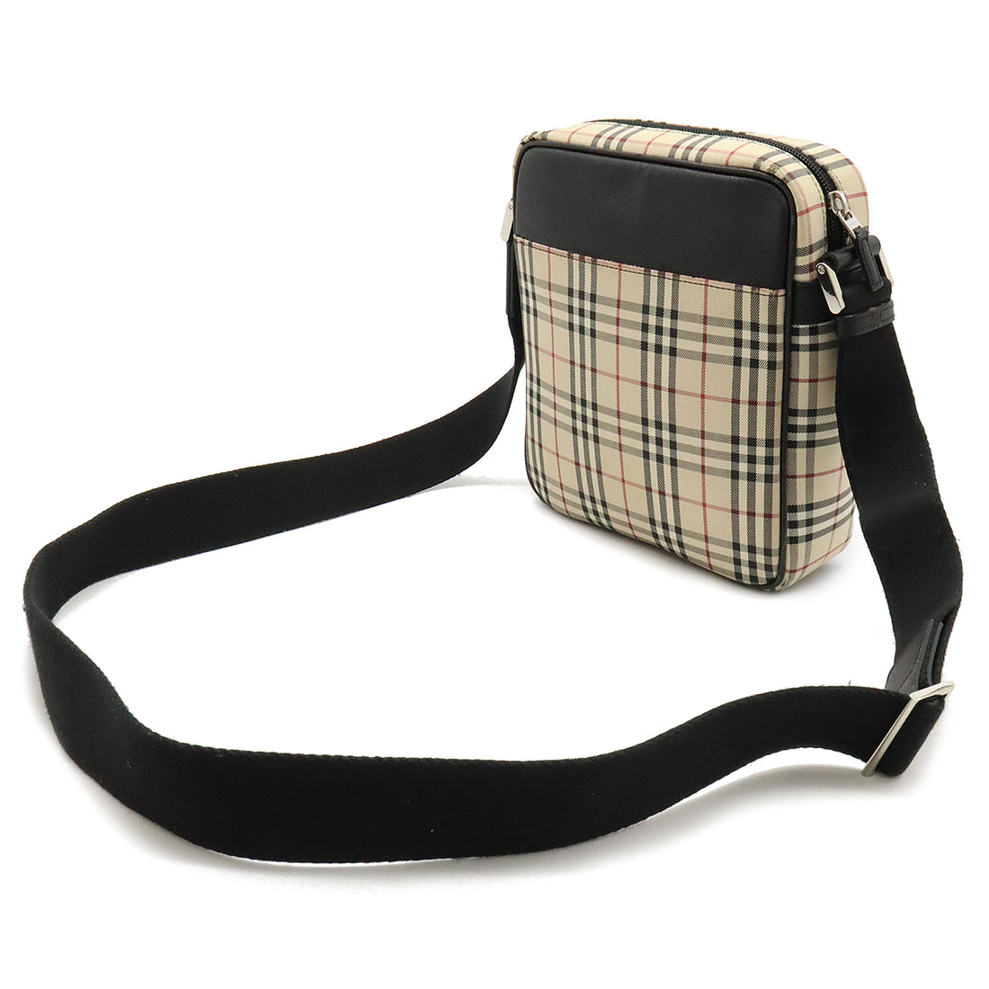 Burberry Nova Check Canvas Leather Shoulder Bag