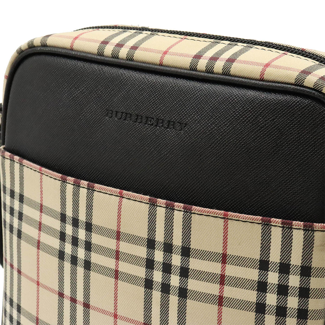 Burberry Nova Check Canvas Leather Shoulder Bag