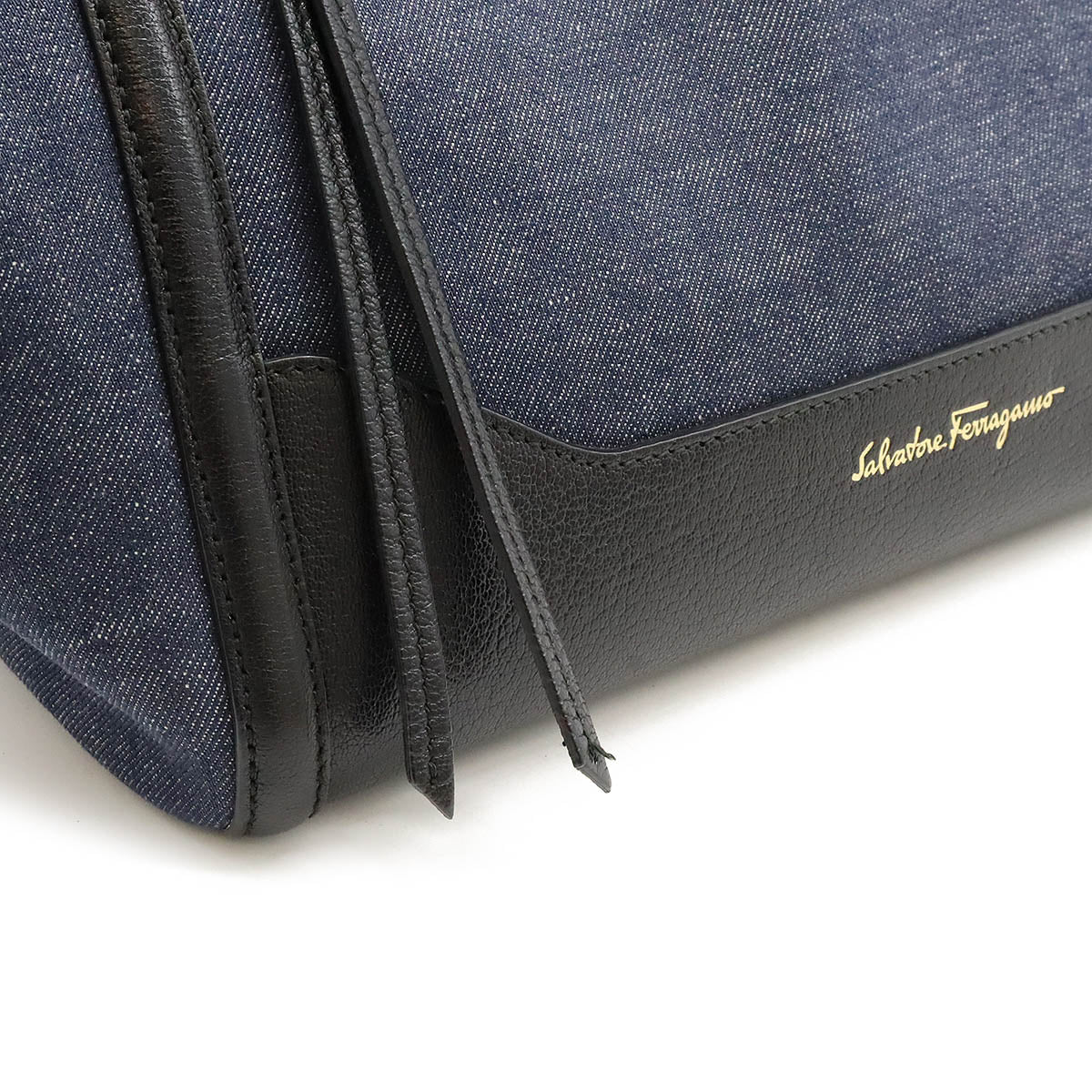 Salvatore Ferragamo Denim Leather Amy Tote Bag