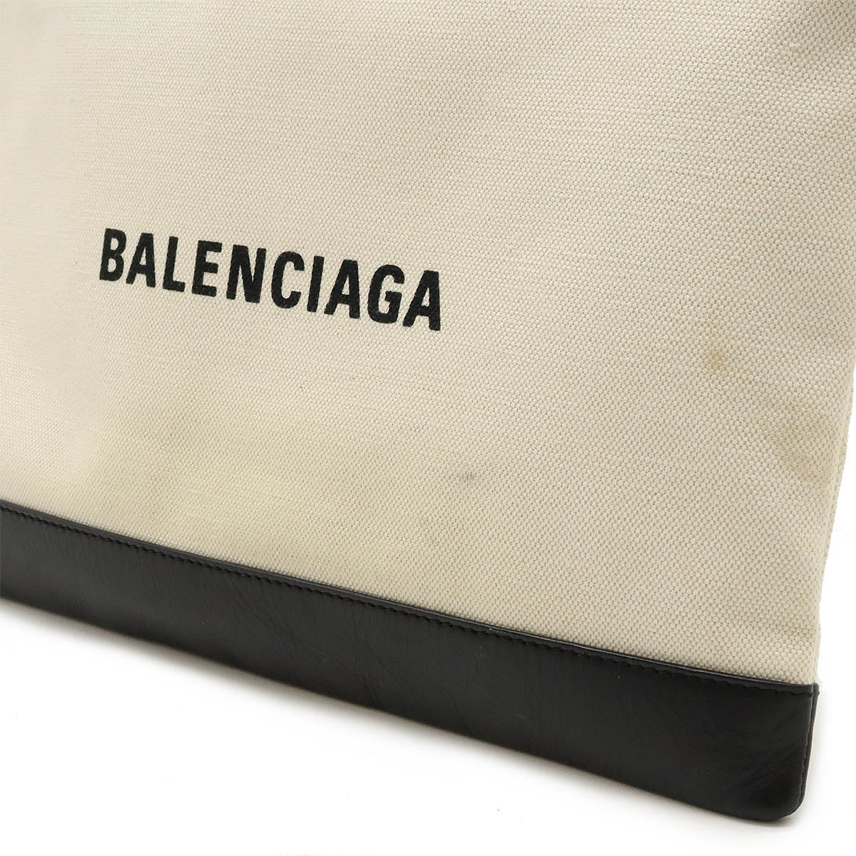 Balenciaga Canvas/Leather NAVY CLIP Clutch Bag 373840 in Very Good Condition