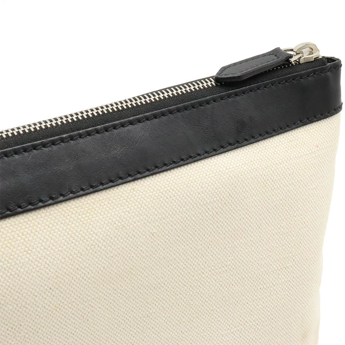 Balenciaga Canvas/Leather NAVY CLIP Clutch Bag 373840 in Very Good Condition