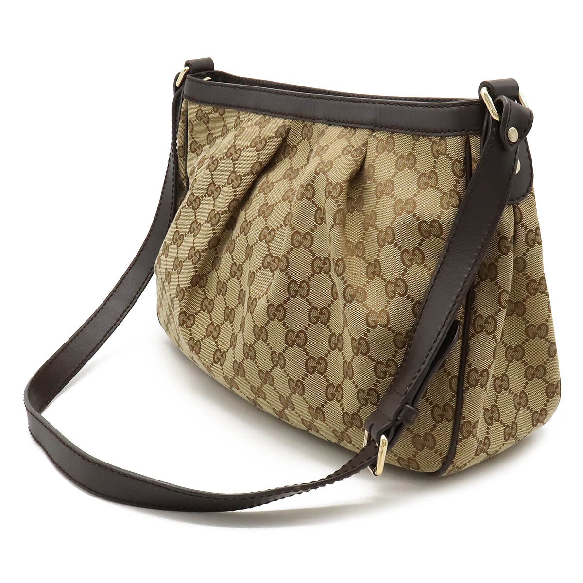 Gucci Sukey GG Canvas Leather Shoulder Bag 296834 in Very Good Condition