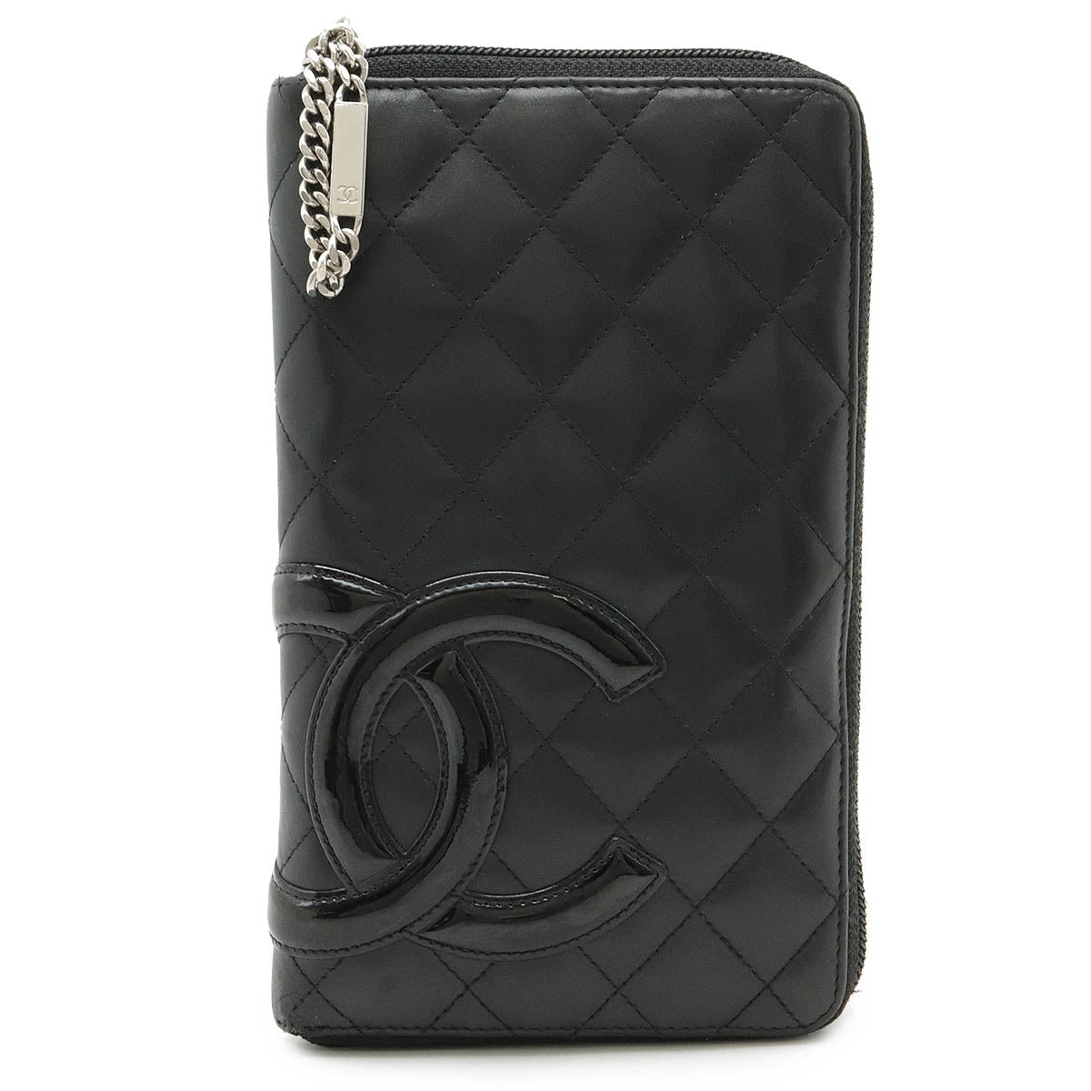 Chanel Cambon Line Leather Wallet Organizer Black