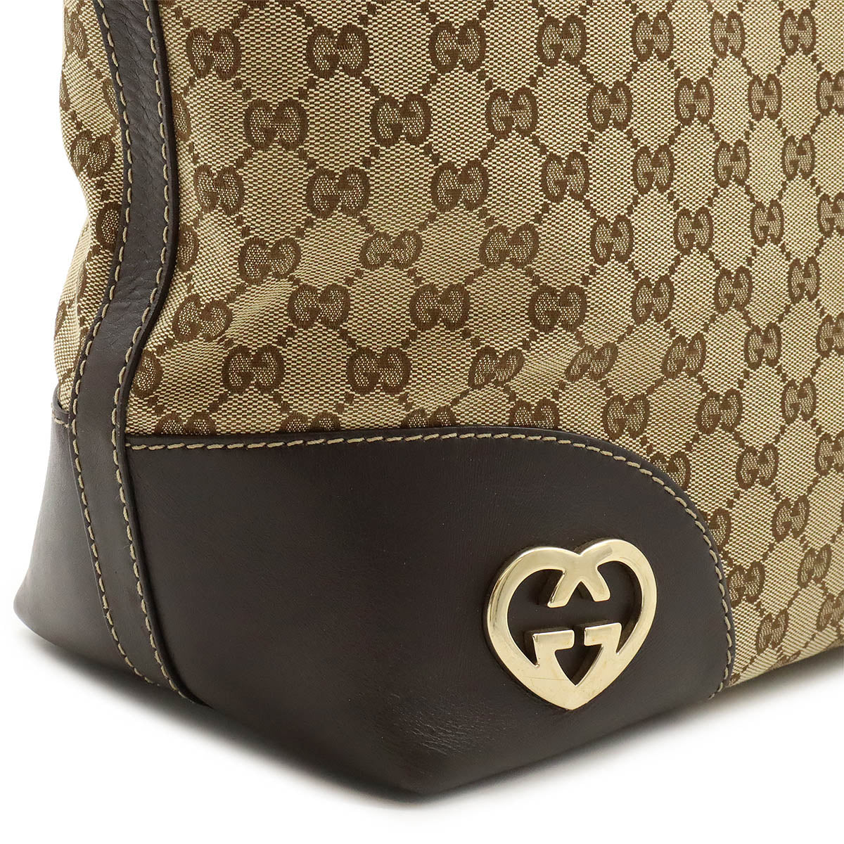 Gucci GG Canvas Lovely Heart Tote Bag 257071 in Very Good Condition