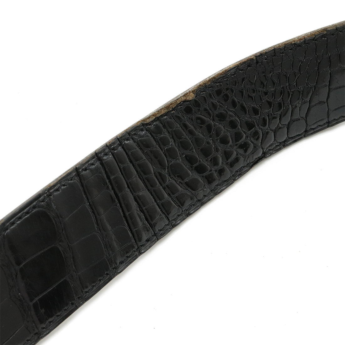 Hermes Crocodile Leather Black Belt