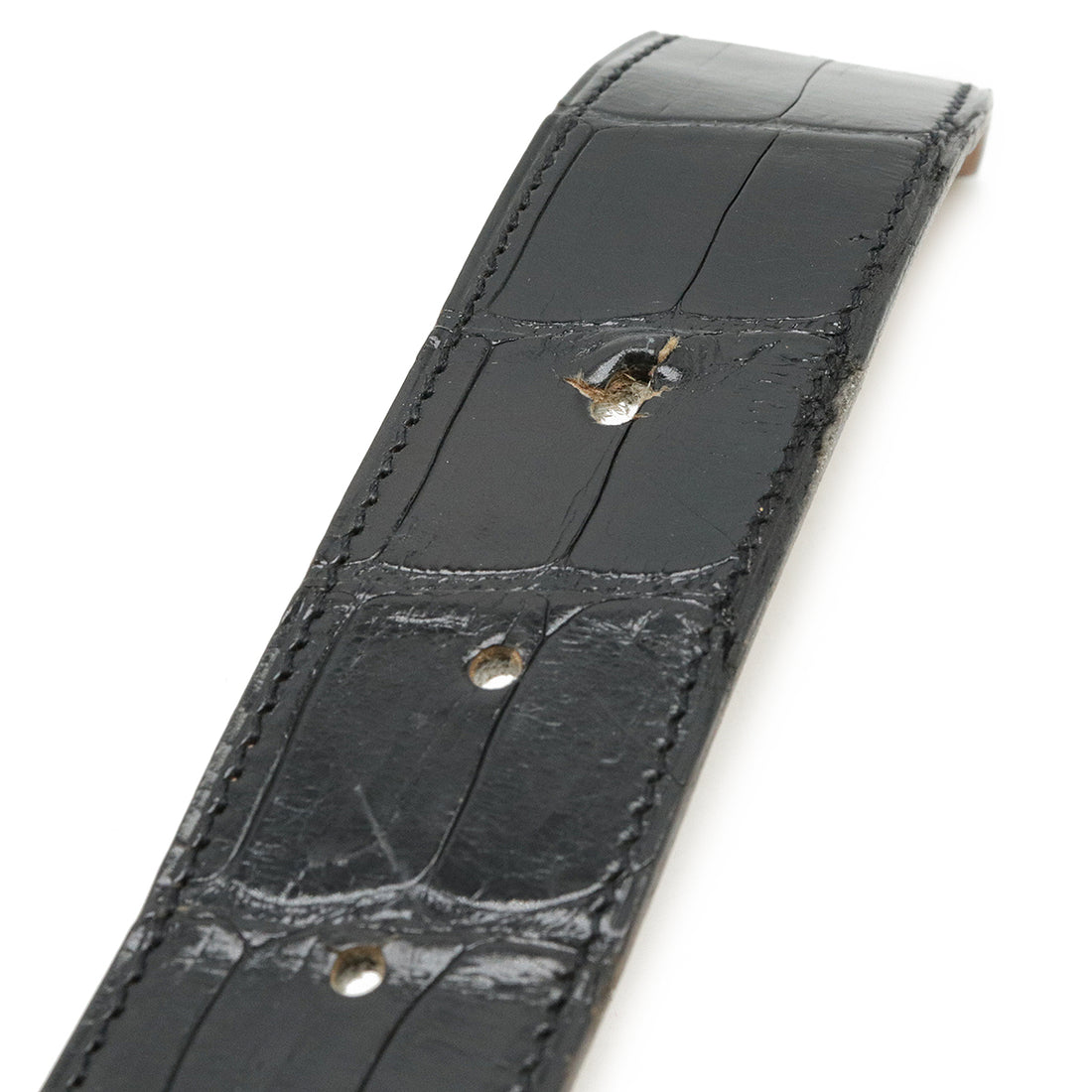 Hermes Crocodile Leather Black Belt