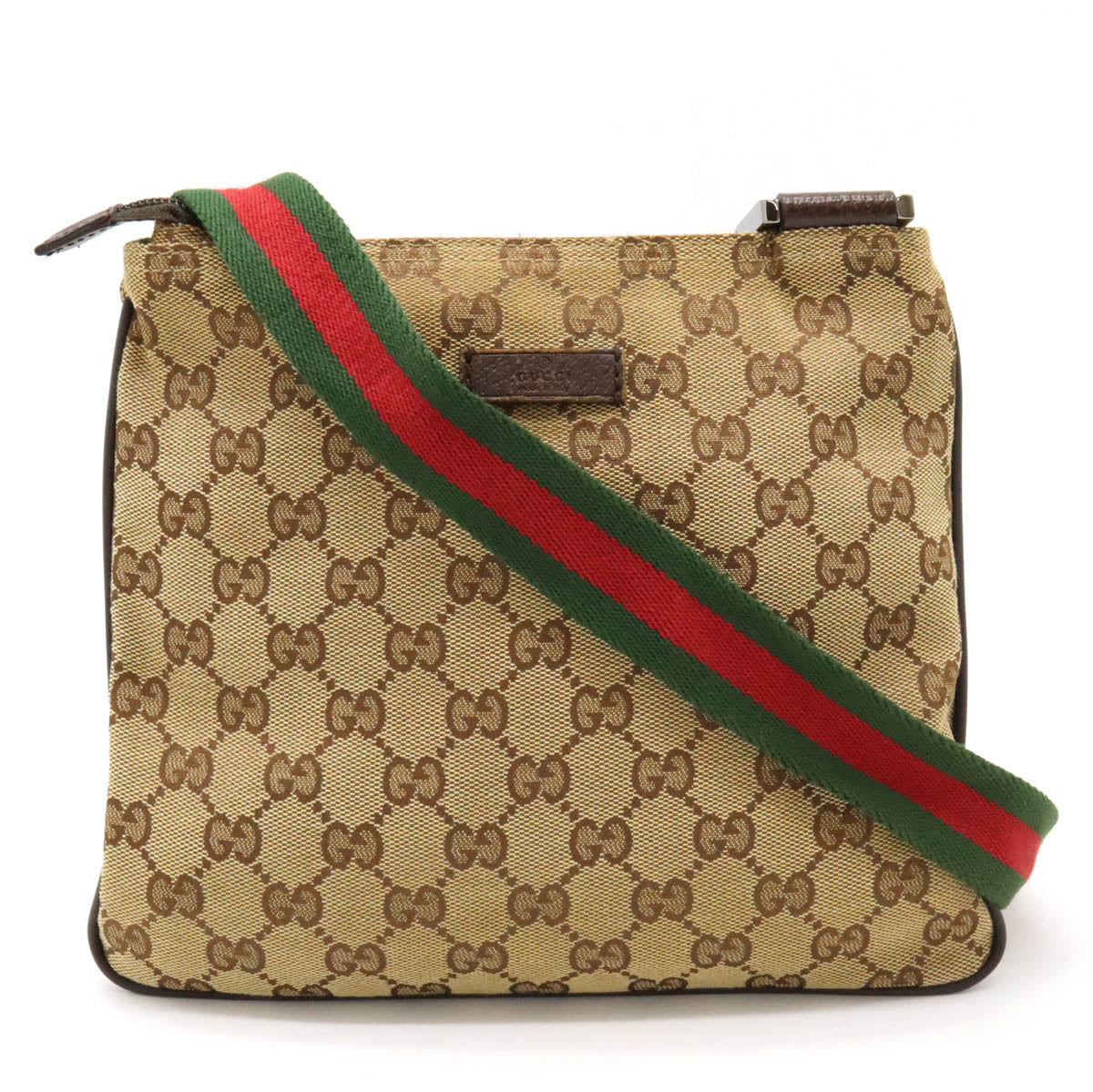 Gucci GG Canvas Web Line Shoulder Bag 146309 in Very Good Condition