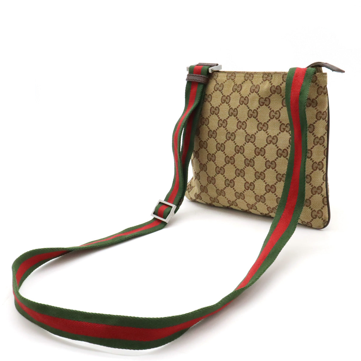 Gucci GG Canvas Web Line Shoulder Bag 146309 in Very Good Condition