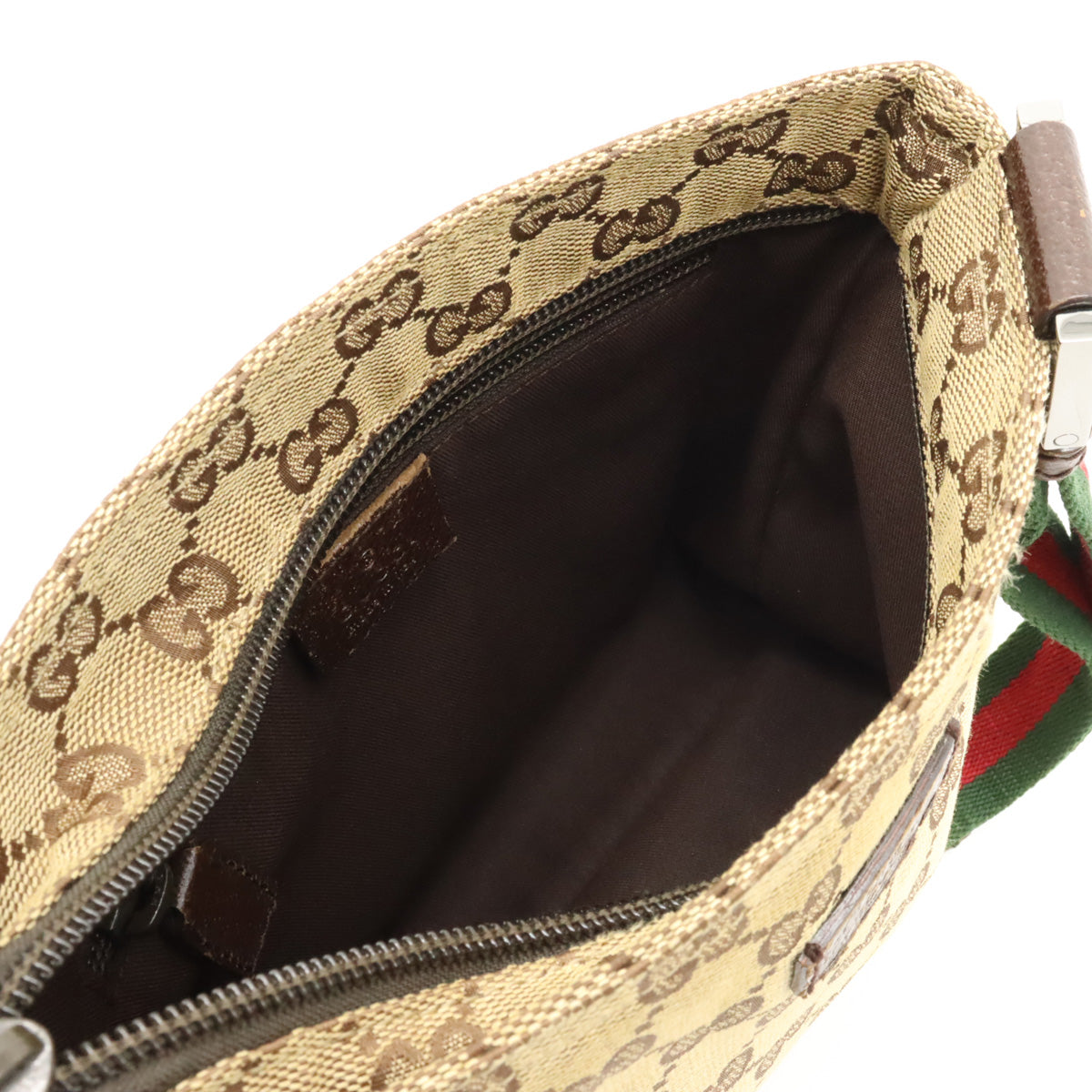 Gucci GG Canvas Web Line Shoulder Bag 146309 in Very Good Condition