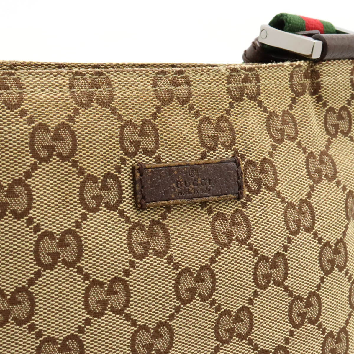 Gucci GG Canvas Web Line Shoulder Bag 146309 in Very Good Condition