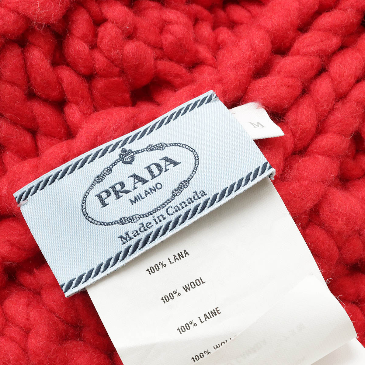 Prada Wool Knit Hat Red