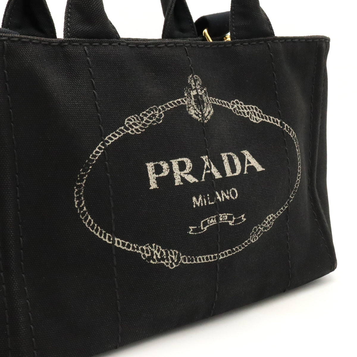 Prada CANAPA Canvas Tote Bag 1BG439 in Very Good Condition