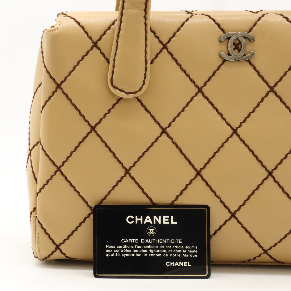 Chanel Leather Wild Stitch Coco Mark Tote Bag