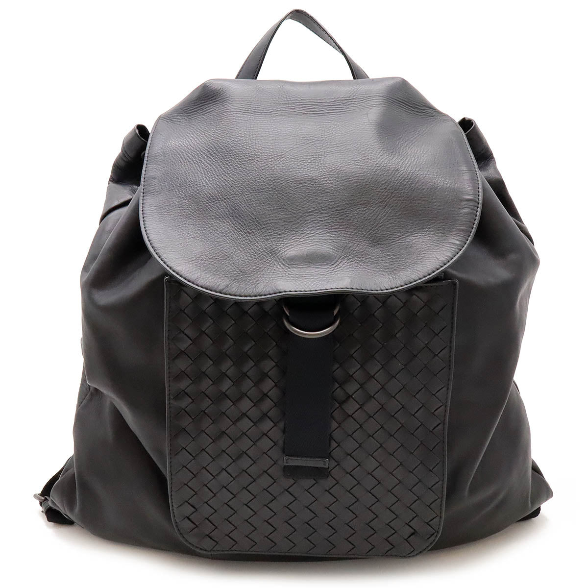 Bottega Veneta Intrecciato Leather Backpack Black