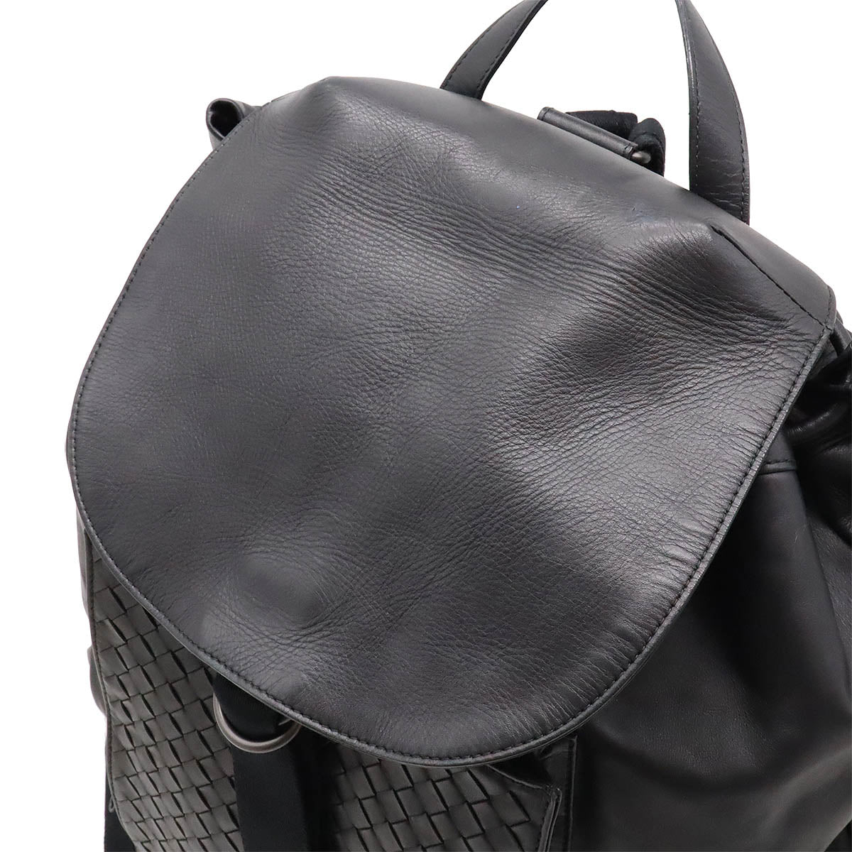 Bottega Veneta Intrecciato Leather Backpack Black