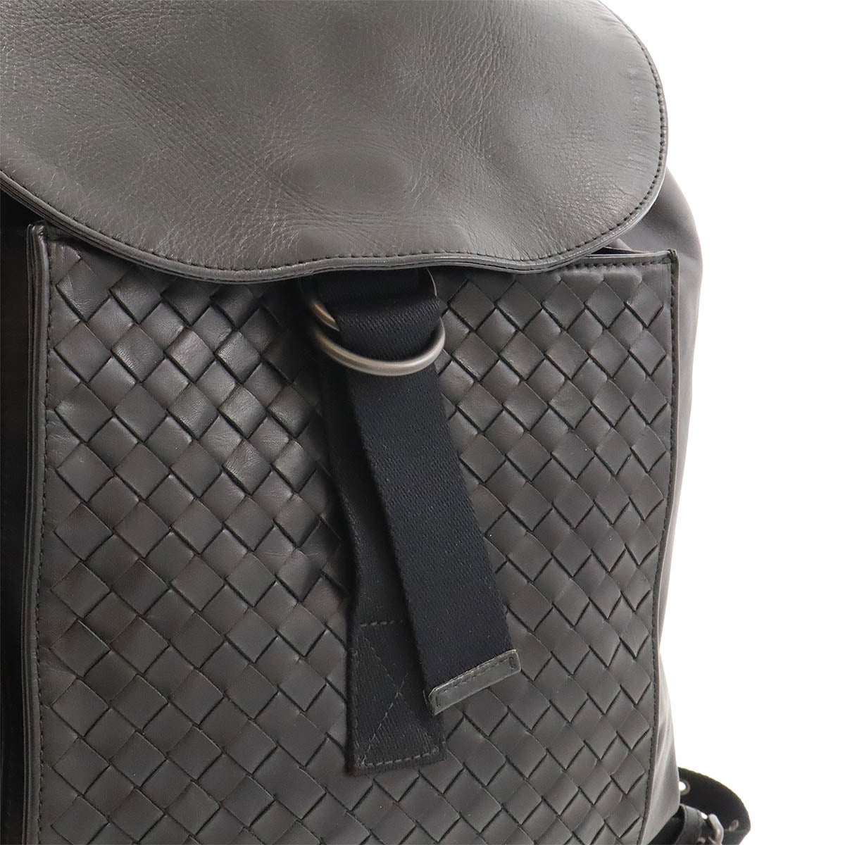 Bottega Veneta Intrecciato Leather Backpack Black