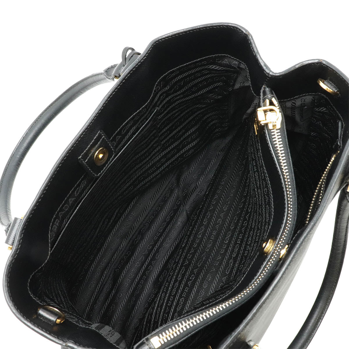 Prada Saffiano Lux Leather Handbag Black