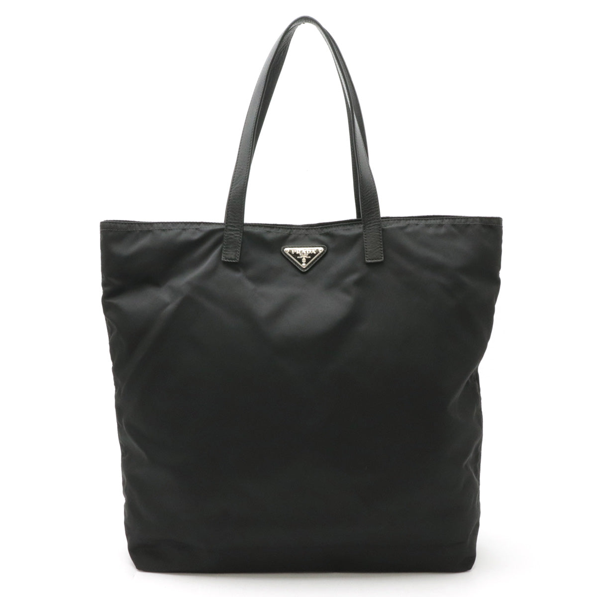 Prada Nylon Leather Tote Bag Black