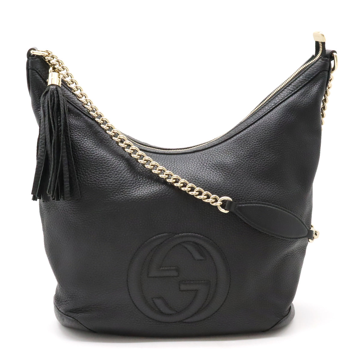 Gucci Leather Soho Interlocking Logo Chain Shoulder Bag 308981 in Great Condition