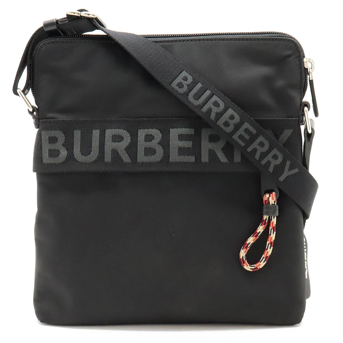 Burberry Nylon/Leather London Logo Crossbody Bag in Very Good Condition