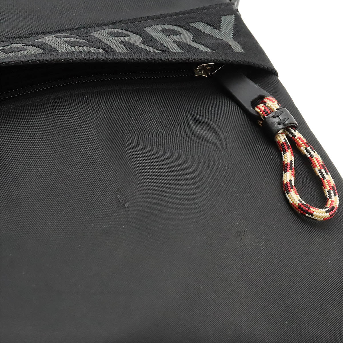 Burberry Nylon/Leather London Logo Crossbody Bag in Very Good Condition