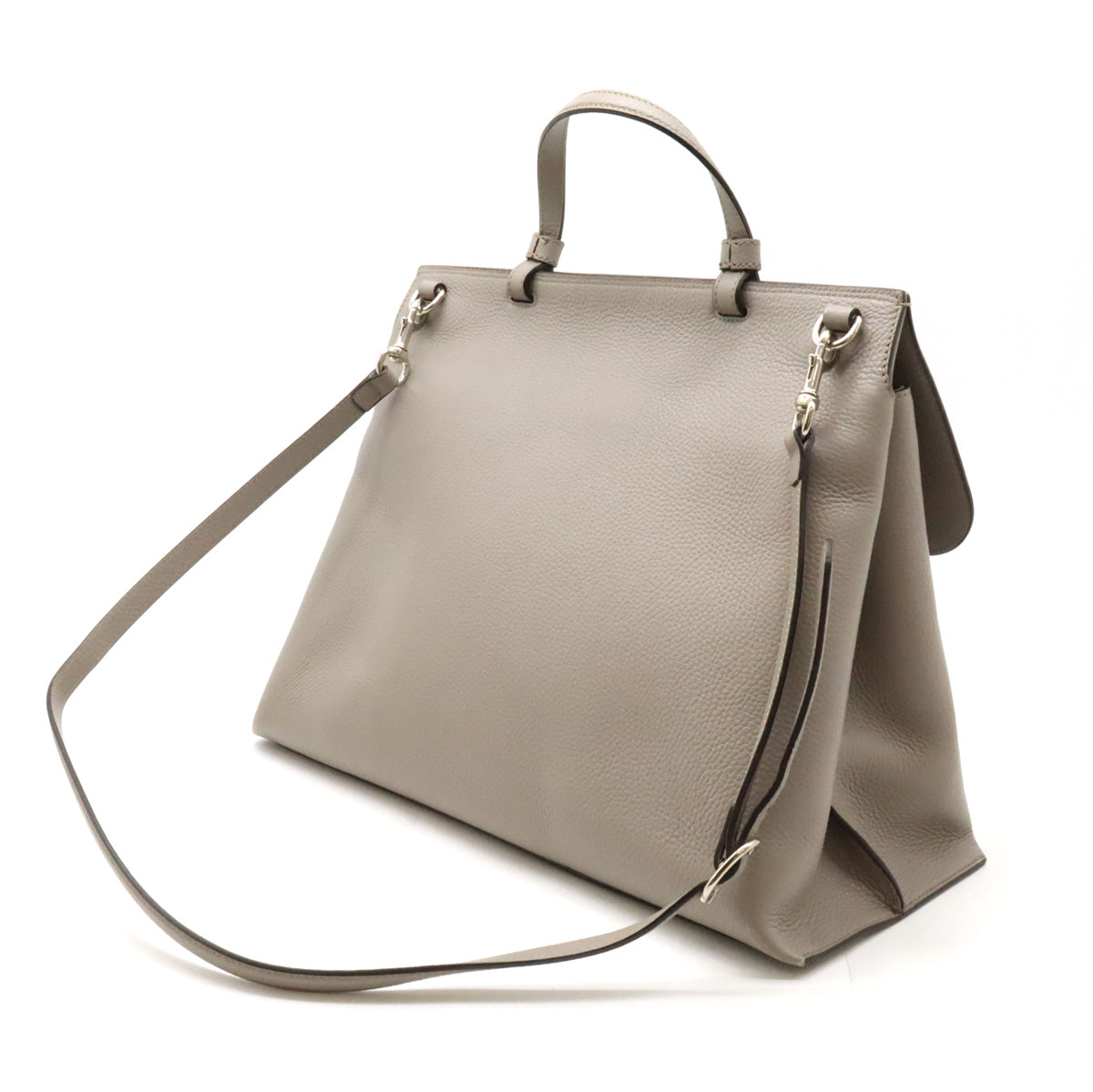 Gucci Bamboo Leather Top Handle Bag Gray