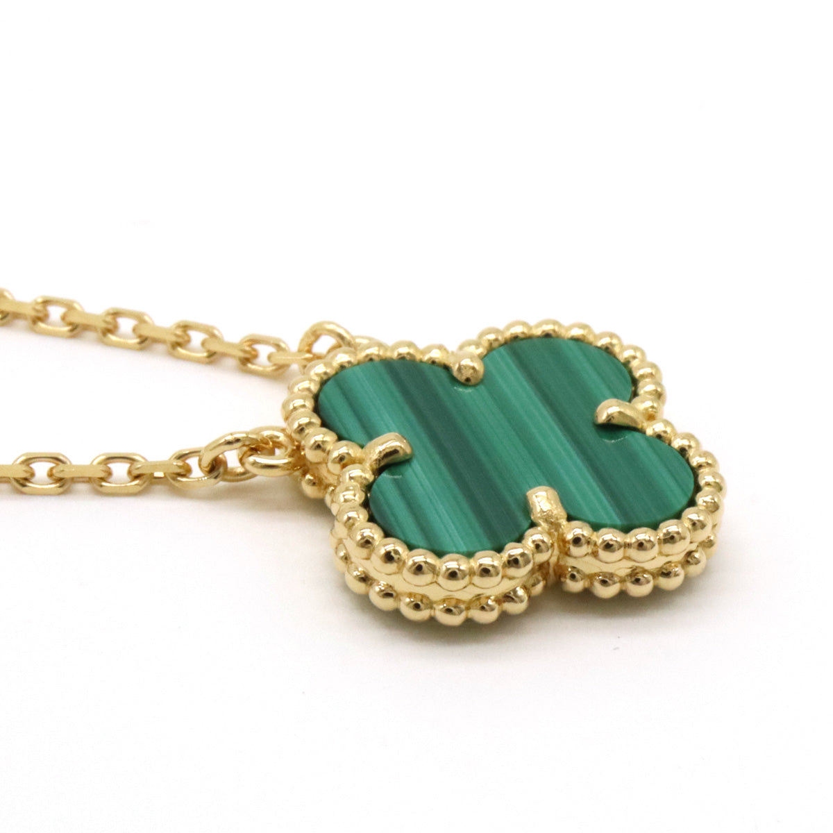 Van Cleef & Arpels Vintage Alhambra Necklace Pendant K18YG Malachite VCARO9VA00