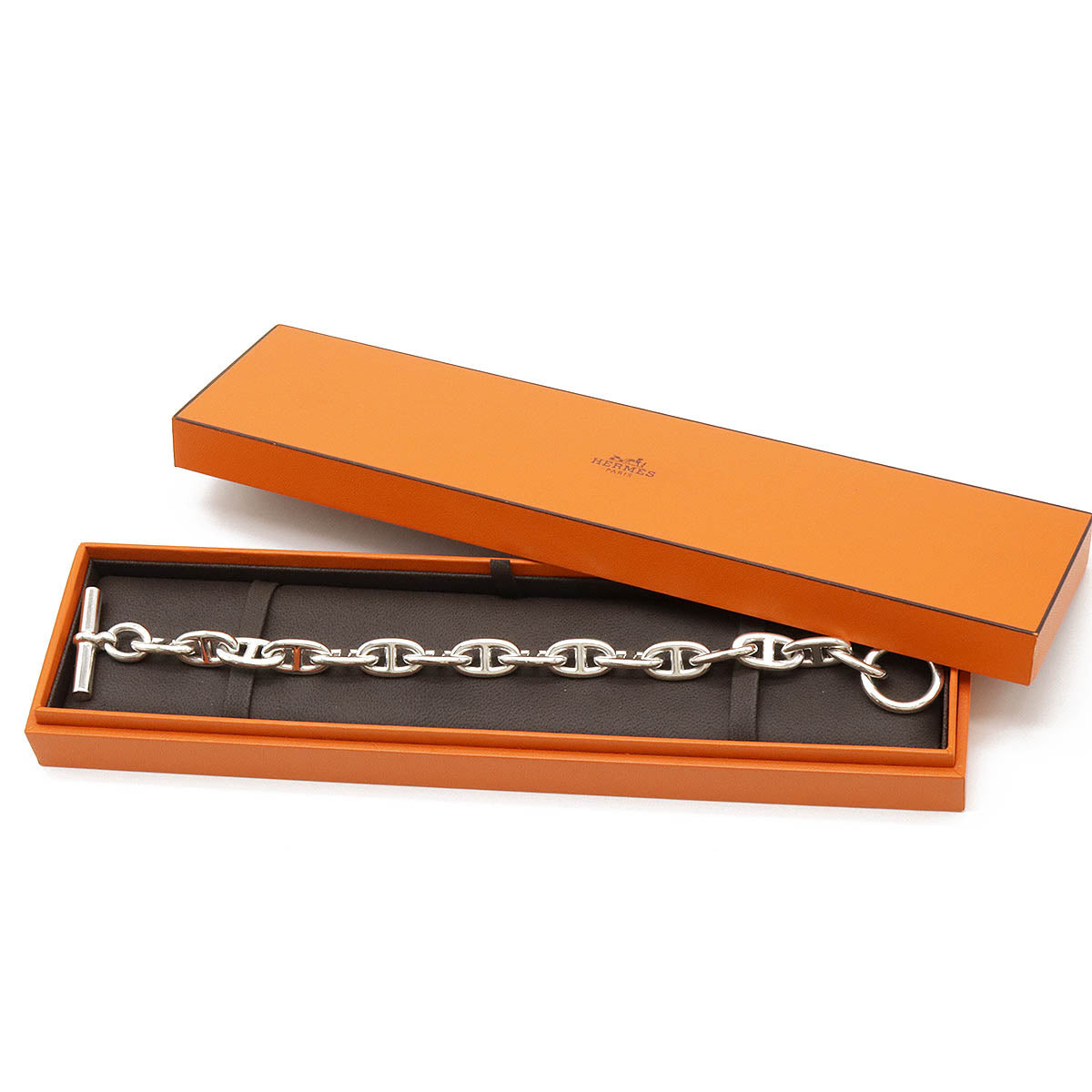 Hermes Chaine d'Ancre GM 16 Link Bracelet SV925 Silver in Pristine Condition