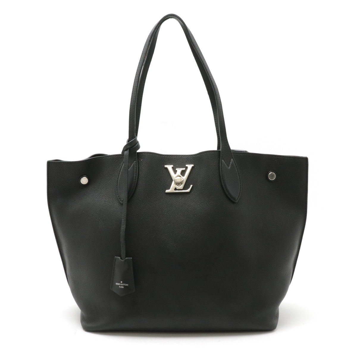 Louis Vuitton Lockme Go Leather Tote Bag Black