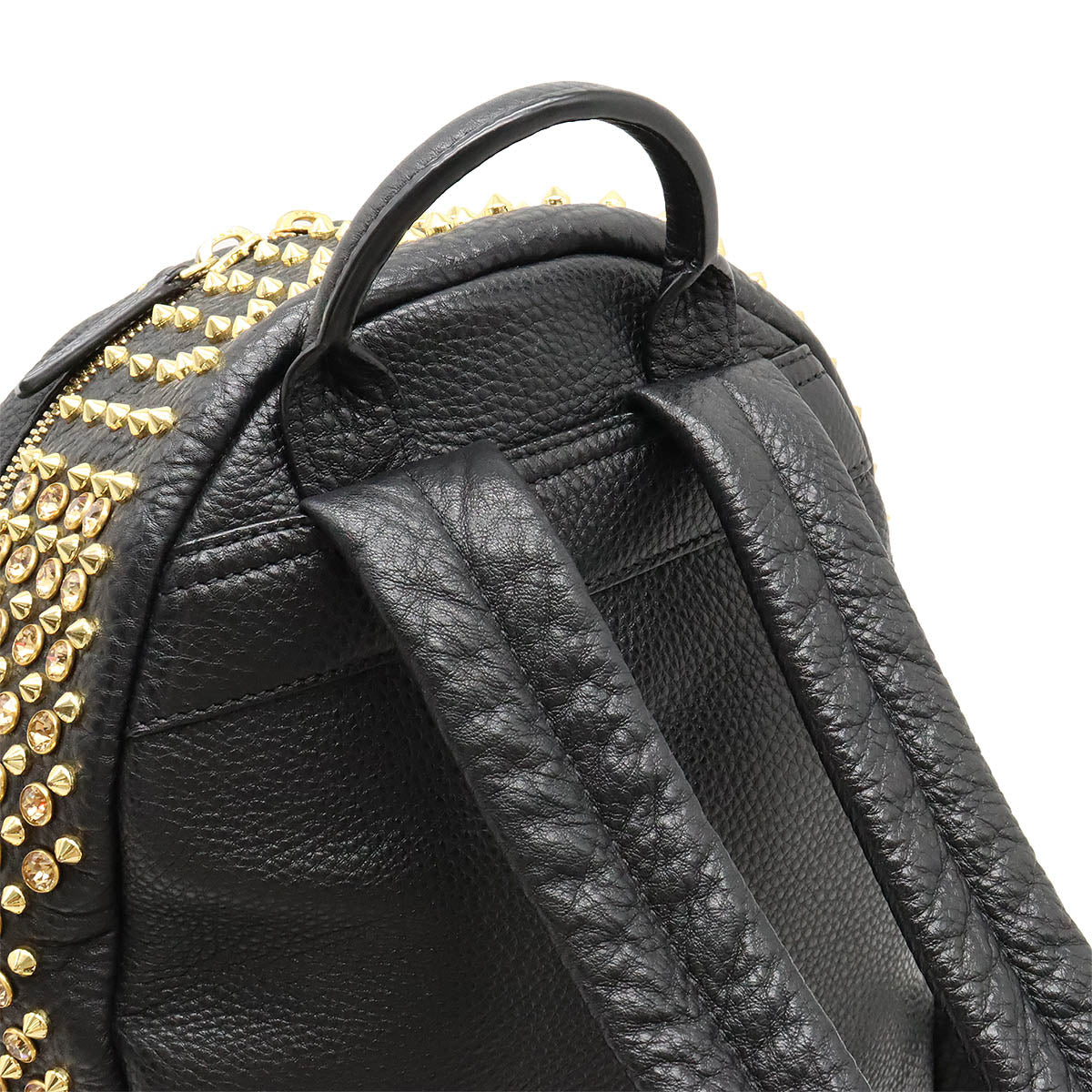 MCM Leather Studded Backpack Black