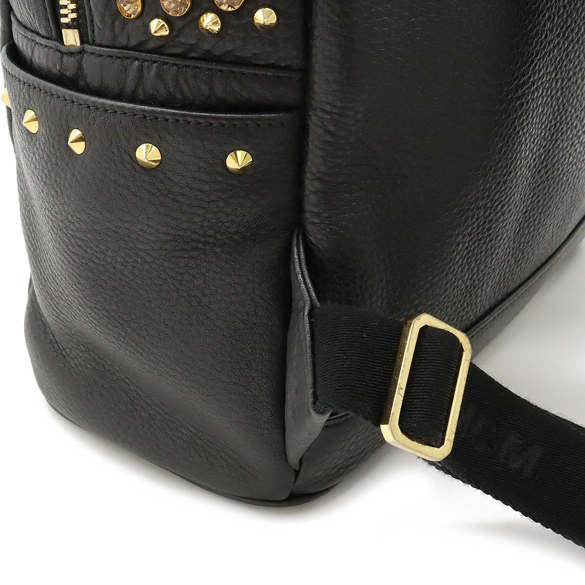 MCM Leather Studded Backpack Black