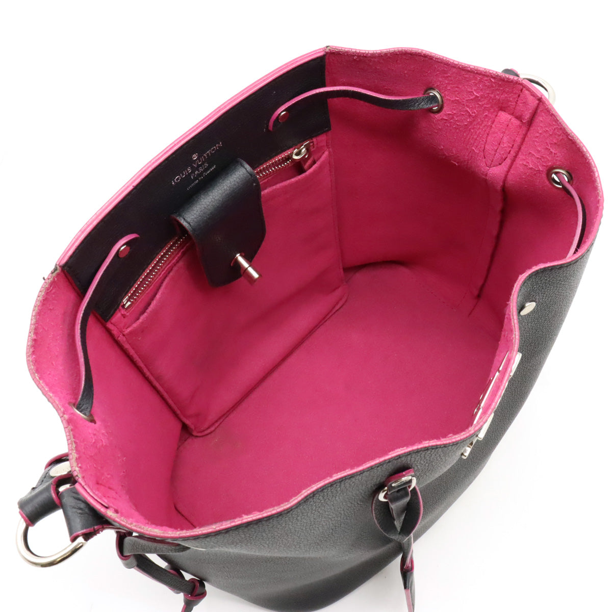 Louis Vuitton Lockme Bucket Shoulder Bag Black Pink