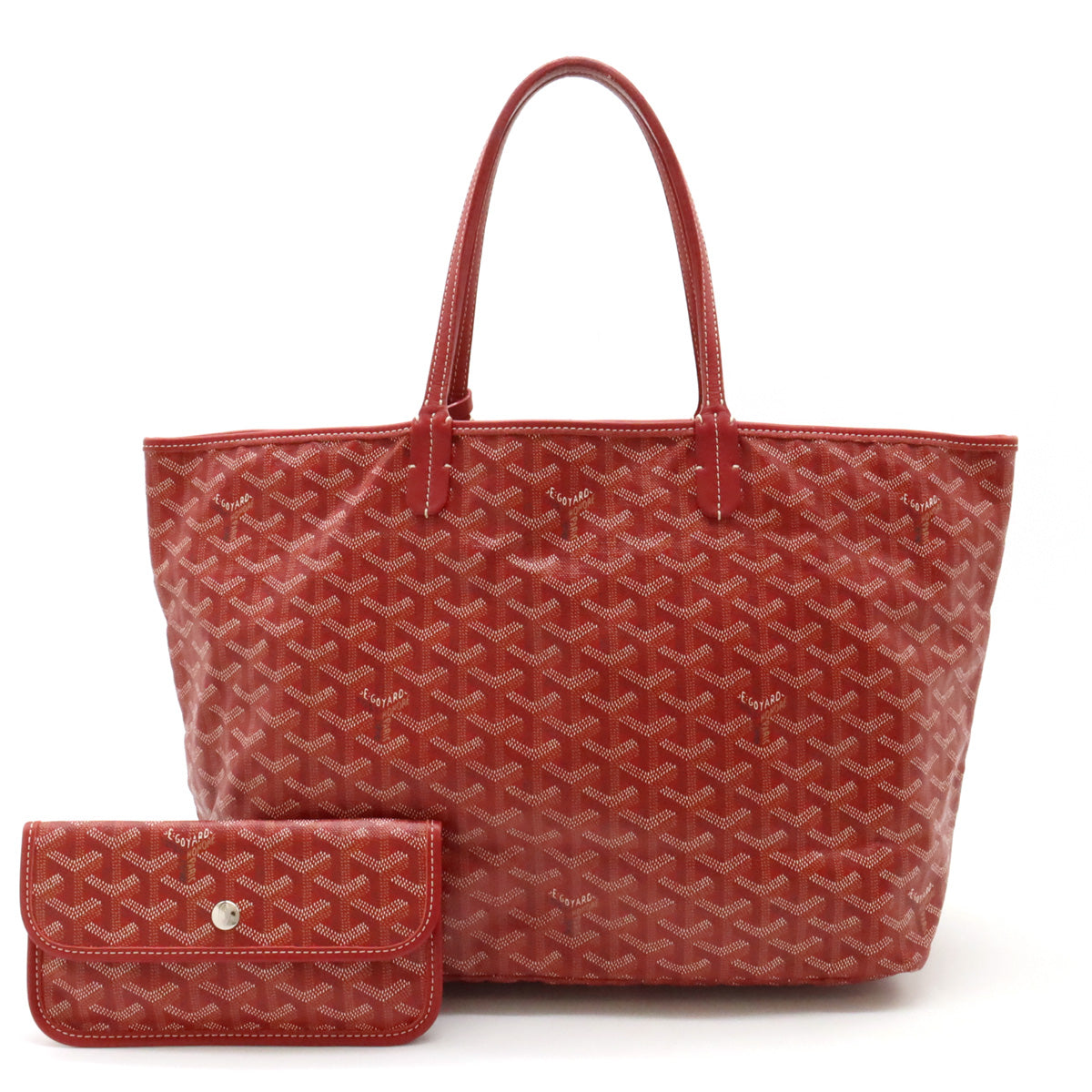 Goyard St. Louis PM Tote Bag Coated Canvas/Leather Red White