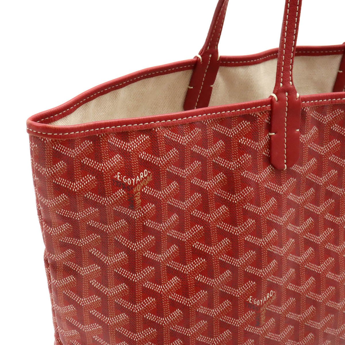 Goyard St. Louis PM Tote Bag Coated Canvas/Leather Red White