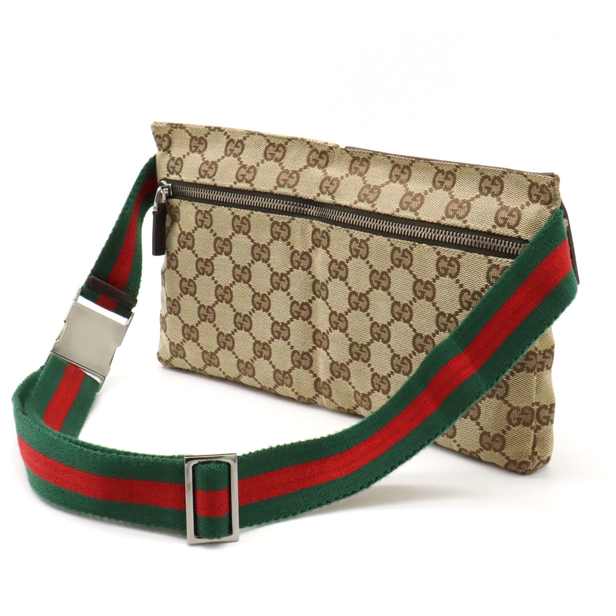 Gucci Canvas Leather Waist Bag 28566