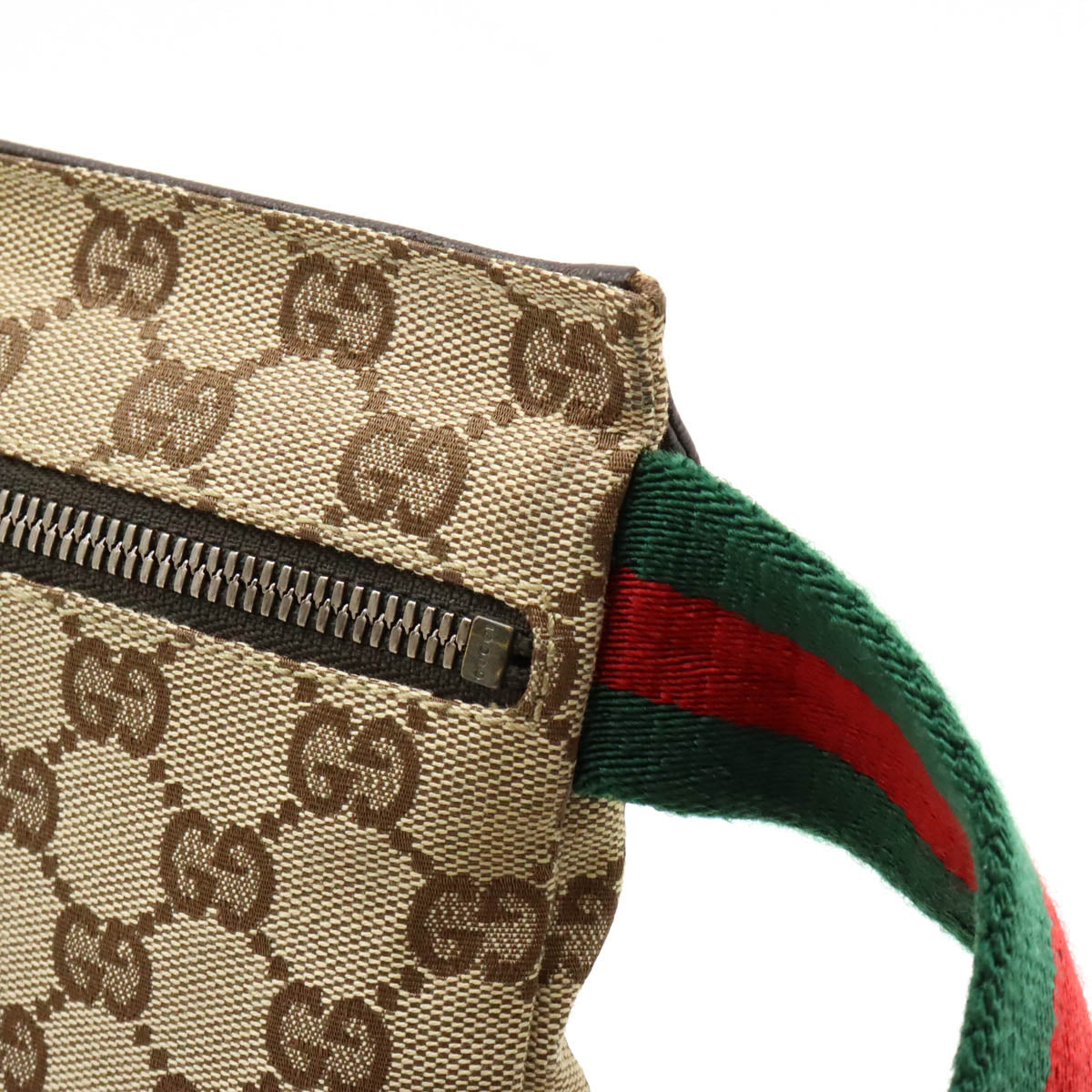 Gucci Canvas Leather Waist Bag 28566 in Great Condition