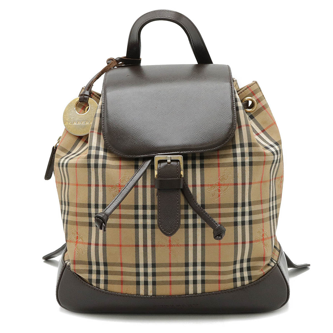 Burberry Nova Check Shadow Horse Canvas/Leather Backpack in Very Good Condition