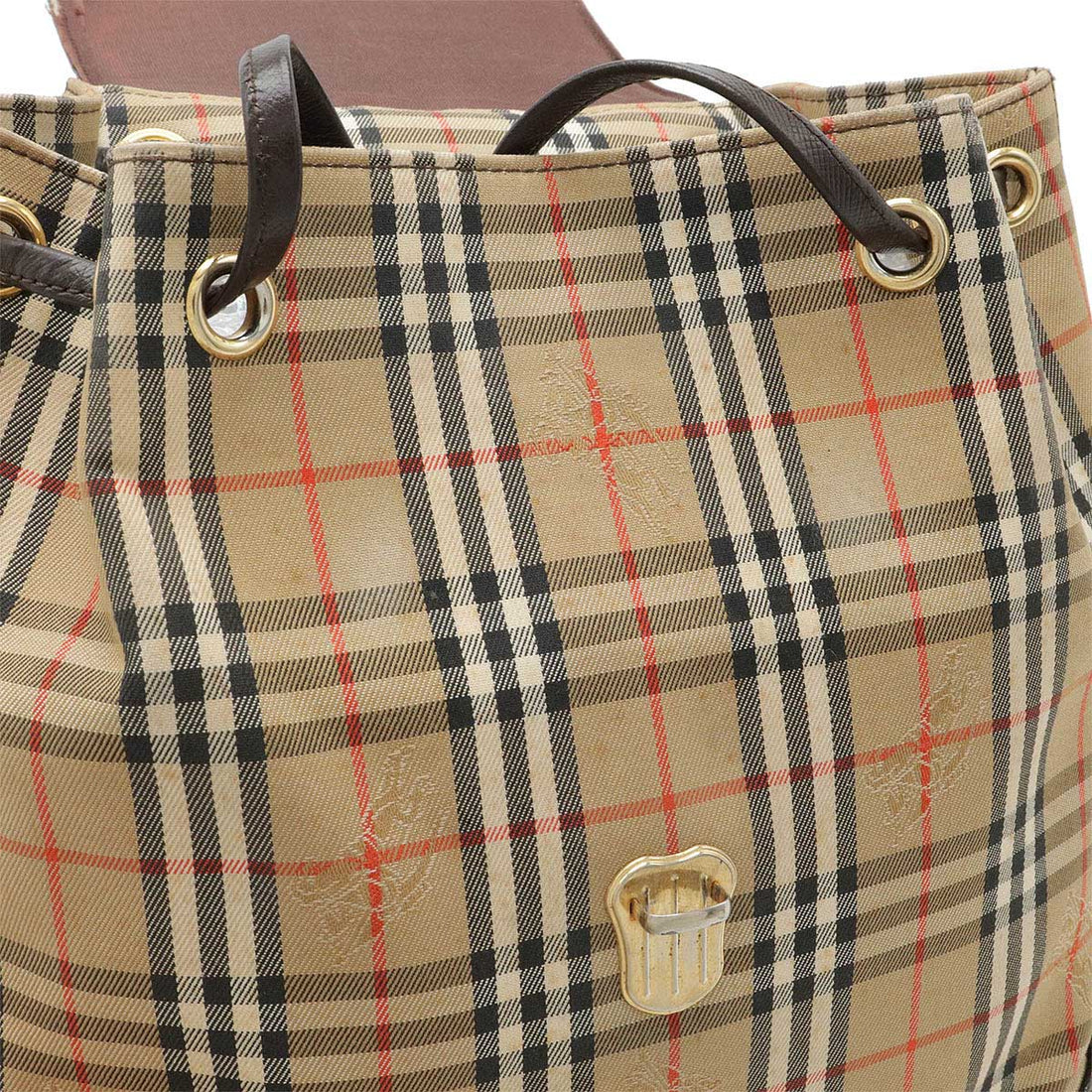 Burberry Nova Check Shadow Horse Canvas/Leather Backpack in Very Good Condition