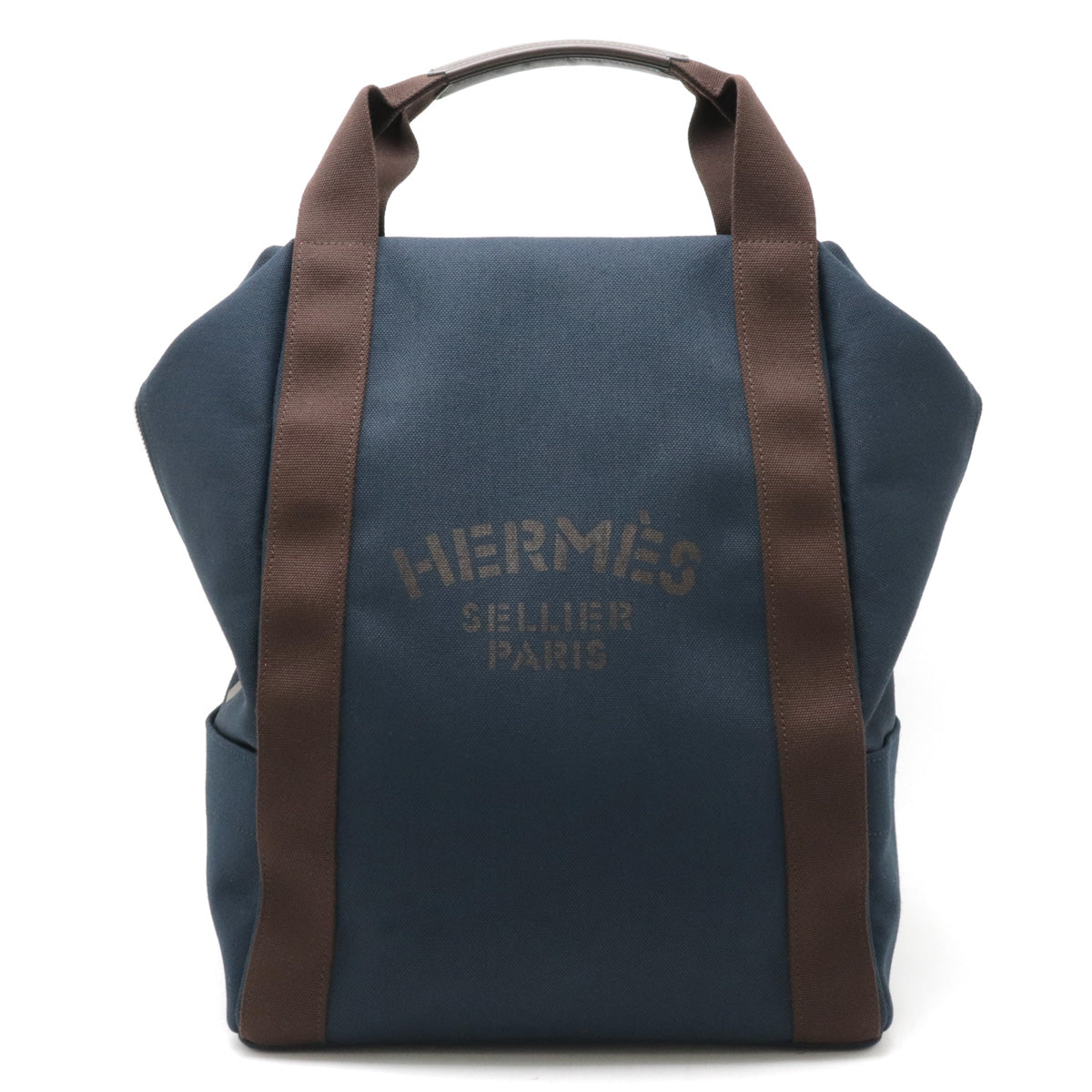 Hermes Canvas Leather Backpack