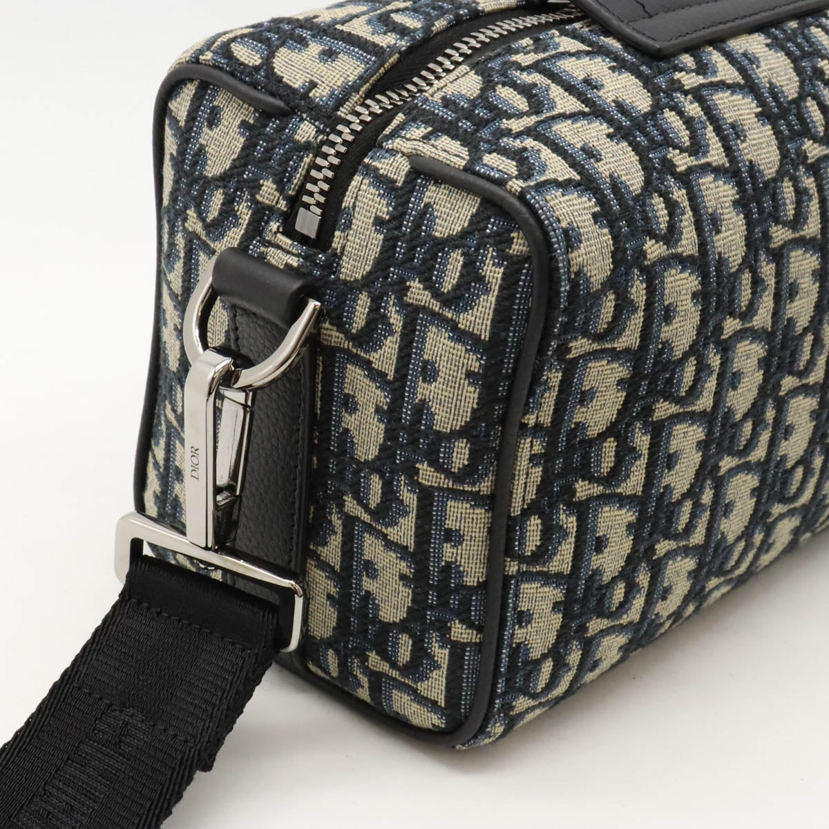 Christian Dior Oblique Lango22 Jacquard/Leather Shoulder Bag 1ADPO249YKY in Pristine Condition