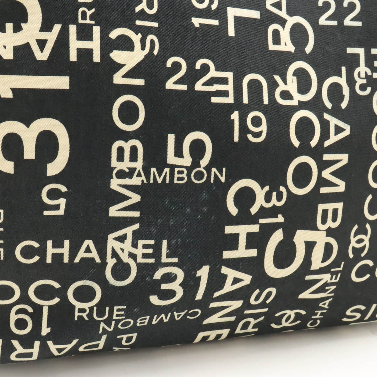 Chanel Canvas Plastic Chain Logo Tote Bag A18303