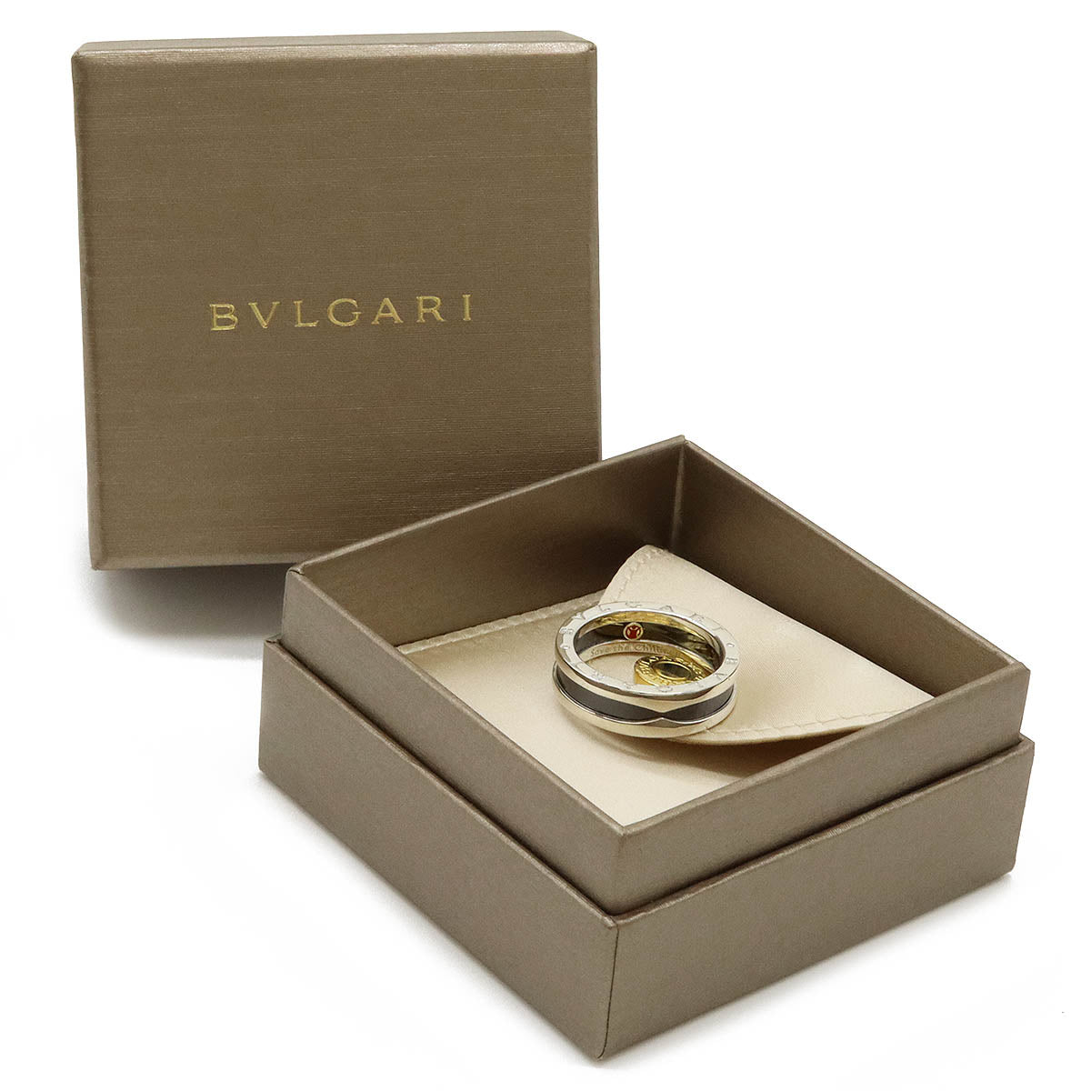 Bvlgari B-zero1 Save the Children Ring SV925 Silver Ceramic Black #60 in Pristine Condition