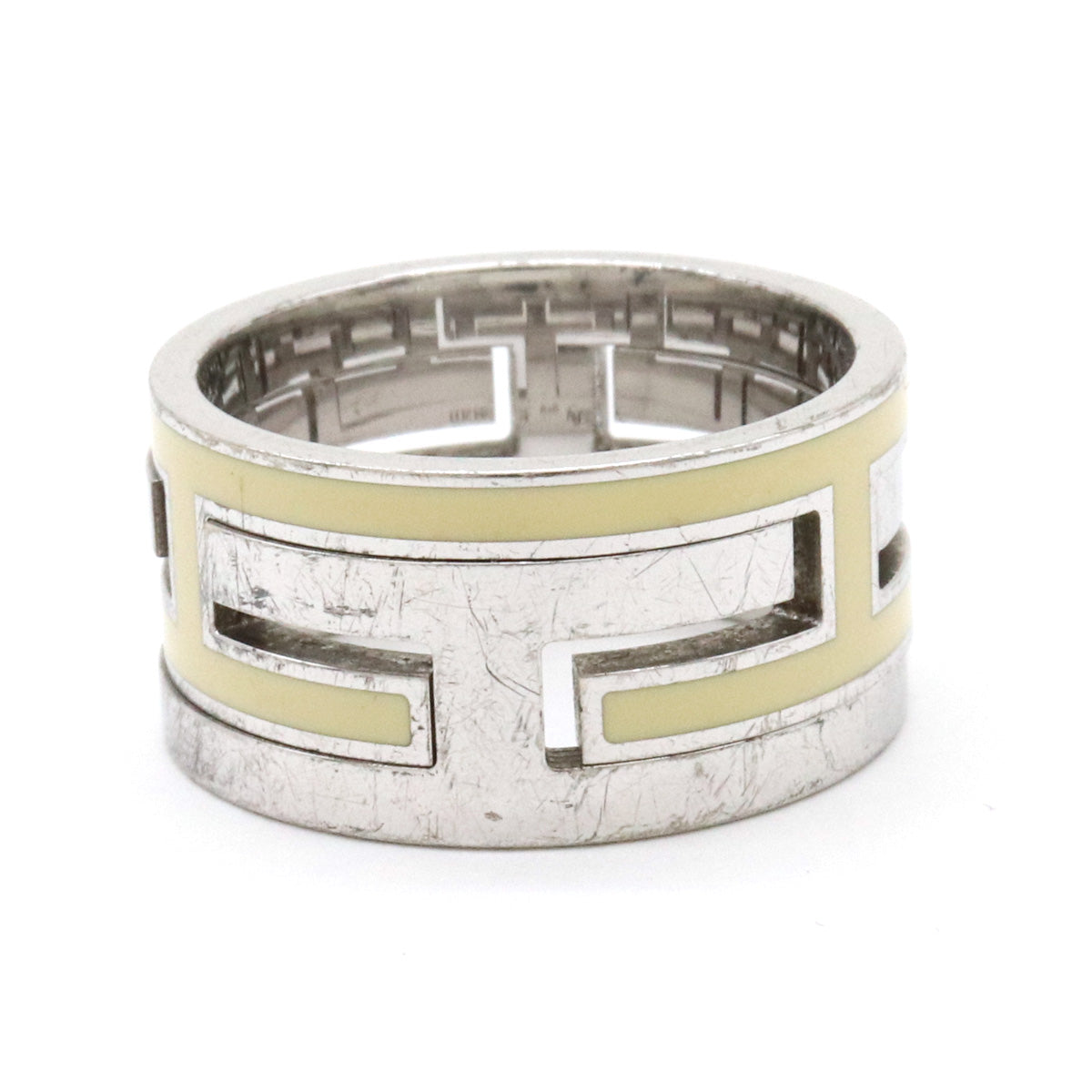 Hermes Move Ash Ring SV925 Silver Ivory 11.5 in Very Good Condition