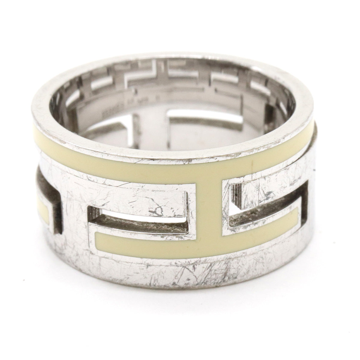 Hermes Move Ash Ring SV925 Silver Ivory 11.5 in Very Good Condition